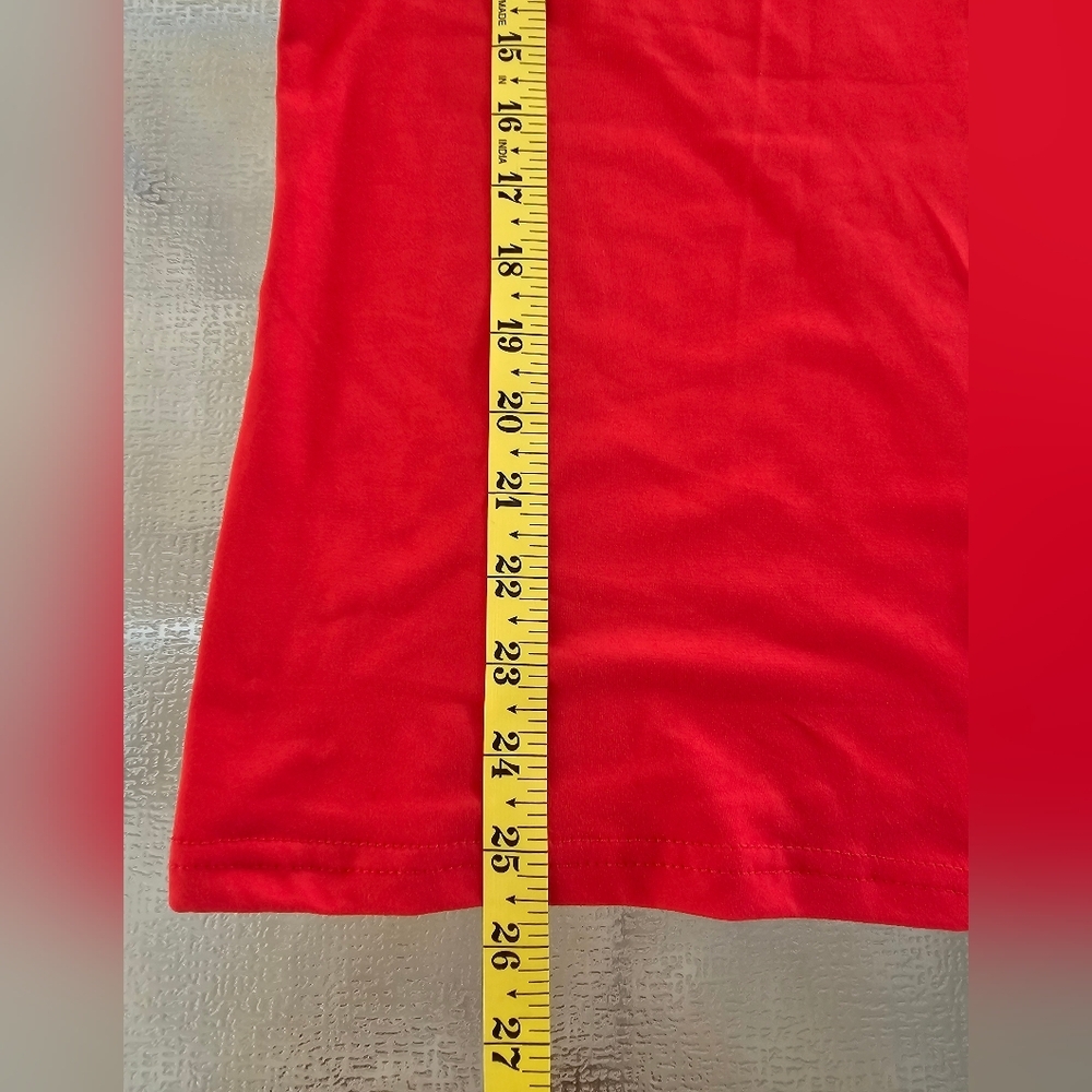 Faith Graphic Red Off Shoulder Tunic Top XL | Christian Aesthetic Boho Casual - Picture 12 of 14